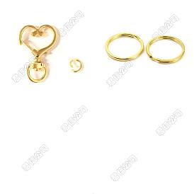 DIY Jewelry Making Findings Kits, including Alloy Heart Swivel Clasps, 304 Stainless Steel/Iron Split Key Rings
