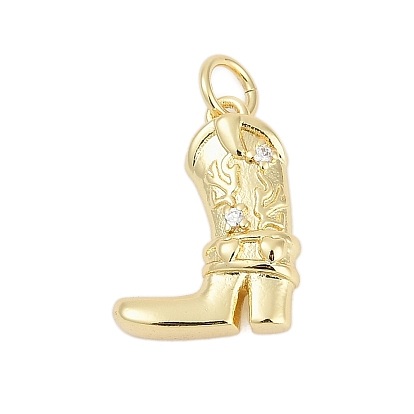 Латунные микропаве прозрачные подвески с фианитом, брелоки для ботинок, без кадмия и без свинца, долговечный, стойки покрытие, с целью перехода в кольце