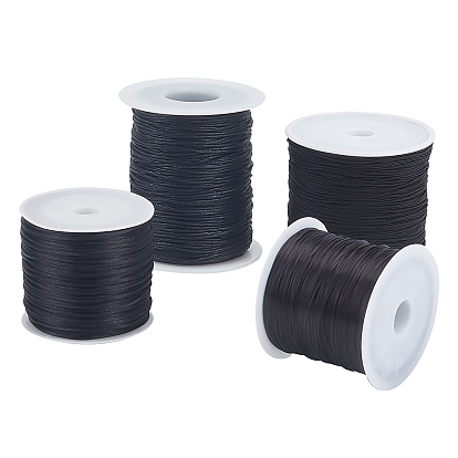 4rollos 4 estilo hilo de nailon trenzado plano, nailon trenzado e hilo de algodón encerado, para hacer la pulsera elástica