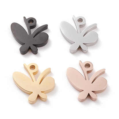 Ion Plating(IP) 304 Stainless Steel Charms, Laser Cut, Butterfly