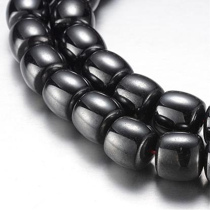 Magnetic Synthetic Hematite Bead Strands, Grade A, Drum