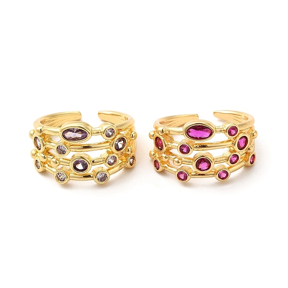 Манжеты из латуни с микро паве кубический цирконий для женщин, долговечное кольцо с широкой полосой, без кадмия и без свинца, реальный 18 k позолоченный