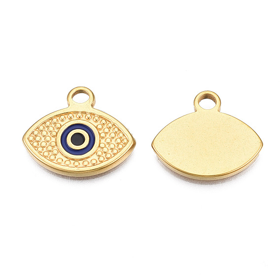 304 нержавеющей стальной эмали подвески, реальный 18 k позолоченный, злые глаза