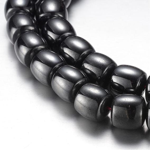 Magnetic Synthetic Hematite Bead Strands, Grade A, Drum