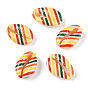 Stripe/Wave/Arrow Printed Cowrie Shell Beads, No Hole/Undrilled