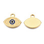 304 нержавеющей стальной эмали подвески, реальный 18 k позолоченный, злые глаза