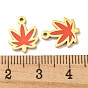 304 Stainless Steel Charms, with Enamel, Maple Leaf Charms