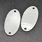 Oval Natural Freshwater Shell Links Connectors, 42x22x2mm, Hole: 2mm