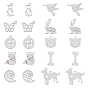 20Pcs 10 Style 201 Stainless Steel Charms, Laser Cut, Mixed Animals