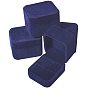 Square Velvet Ring Jewelry Boxes, with Plastic