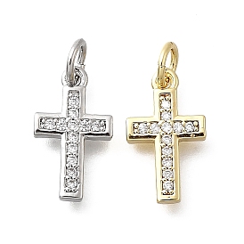 Латунные микро проложить кубического циркония прелести, крестик