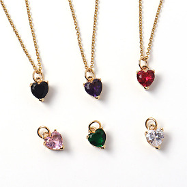 Colorful Zirconia Heart Necklace Pendant - Exquisite, Elegant and High-end Jewelry Accessory