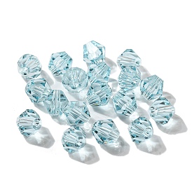 Transparent Imitation Austrian Crystal Glass Beads, Faceted, Bicone