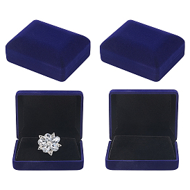 Boîtes à bijoux floquées pour badge, rectangle
