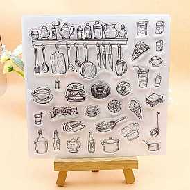 Tableware & Food Clear Silicone Stamps, for DIY Scrapbooking, Photo Album Decorative, Cards Making, Stamp Sheets