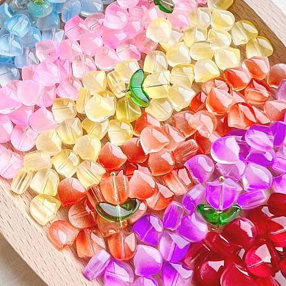 Бусины лэмпворк , тюльпан и лист