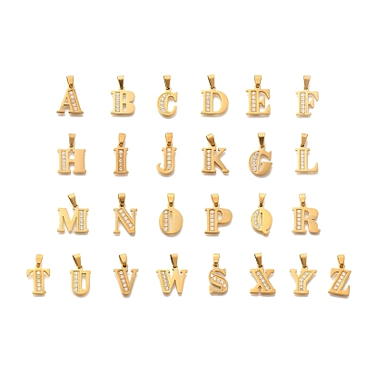 Ионное покрытие (ip) 304 подвески из нержавеющей стали со стразами, леттера ~ г