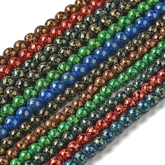 Baking Painted Glass Bead Strands, Round