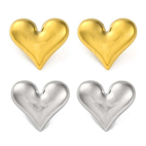 Ионное покрытие (ip) 304 серьги-гвоздики в форме сердца из нержавеющей стали