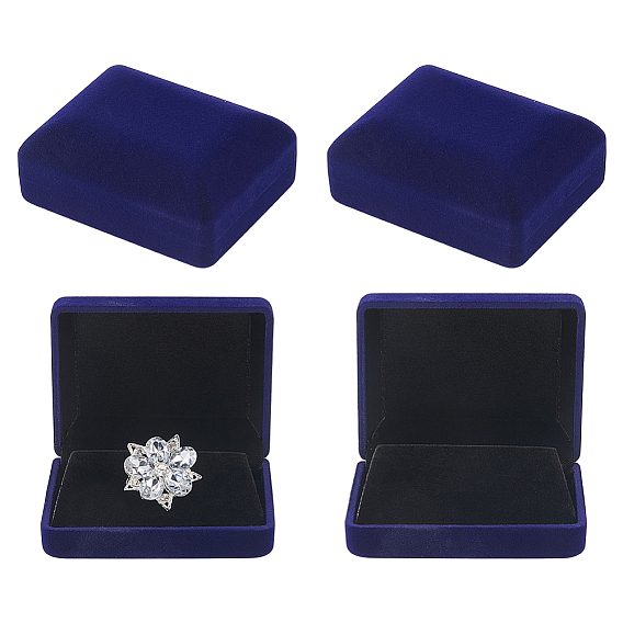Flocking Jewelry Boxes for Badge, Rectangle