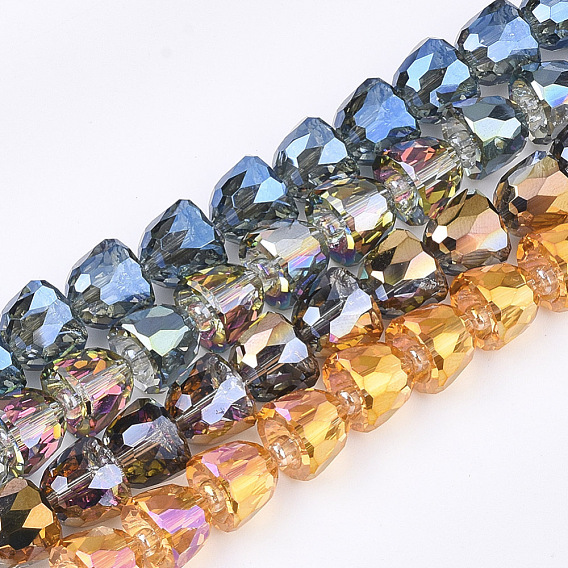 Electroplated Glass Beads, Faceted, Bell