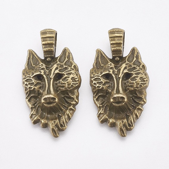 Tibetan Style Alloy Pendants, Wolf