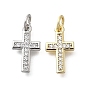 Латунные микро проложить кубического циркония прелести, крестик