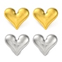 Ионное покрытие (ip) 304 серьги-гвоздики в форме сердца из нержавеющей стали