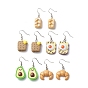 Bread & Fruit Shape Resin Dangle Earring, Brass Earring Jewelry for Women