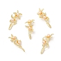 Pendentifs en perle naturelle, breloques fleur avec feuille, avec les accessoires en laiton