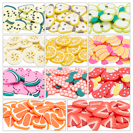 ARRICRAFT 220Pcs 11 Styles Handmade Polymer Clay Cabochons, Mixed Shapes