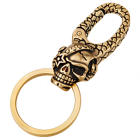 Застежки в виде клешней омара из латуни в форме черепа, с раздельными брелоками