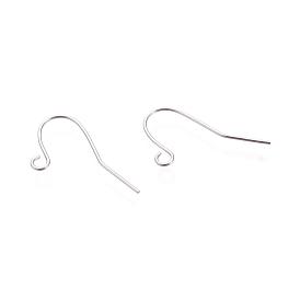 304 Stainless Steel Earring Hooks, with Horizontal Loop