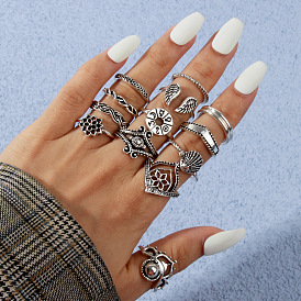 R227 Jewelry Fashion Wings Ring Set Personality Shell Ring Female