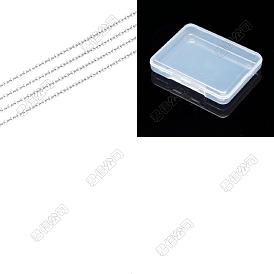 1M Rhodium Plated 925 Sterling Silver Cable Chain, Soldered