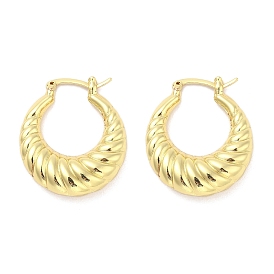 Brass Hoop Earrings, Long-Lasting Plated, Lead Free & Cadmium Free, Ring