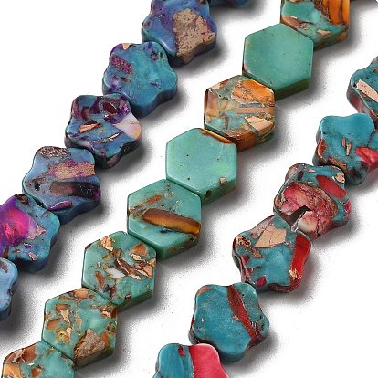 Синтетические имперские нитки из бисера яшмы, окрашенные, цветок