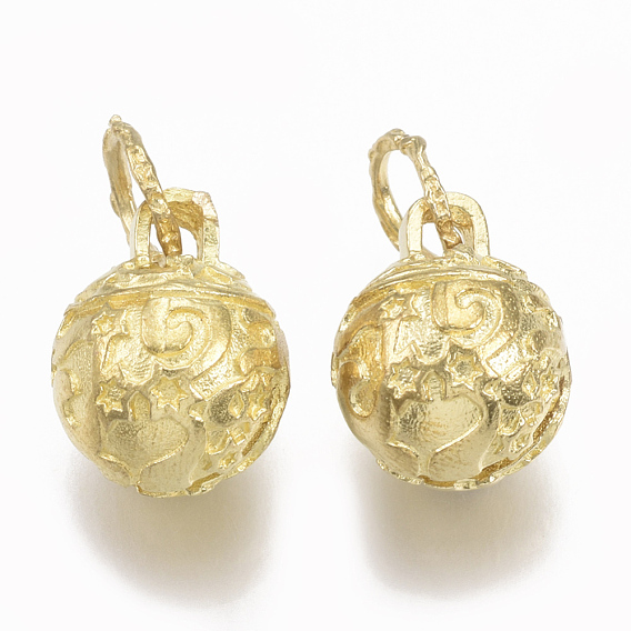 Латунные подвески колокольчики эмаль, без никеля , колокол со звездой