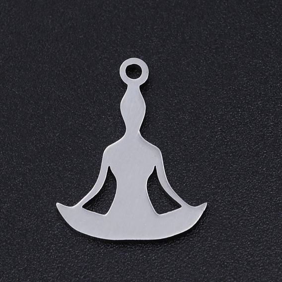 Chakra Theme, 201 Stainless Steel Laser Cut Pendants, Yoga