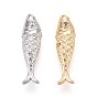 Латунные микро проложить кубического циркония подвески, рыба