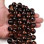 Природных тигровый глаз бисер нитей, покрасил и подогрел, граненые, круглые, с бисером