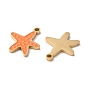 304 Stainless Steel Pendants, with Enamel, Starfish Charm