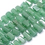 Perles aventurine naturelle brins, prisme hexagonal
