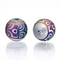 Electroplate Glass Beads, Frosted, Round