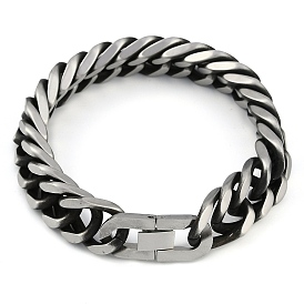 304 Stainless Steel Cuban Link Chain Bracelets for Men