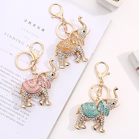 Key pendant cute elephant key chain pendant metal creative cartoon small gift Thailand pendant
