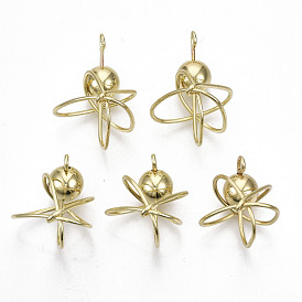 Rack Plating Alloy Wire Wrapped Pendants, with ABS Plastic Imitation Pearl, Cadmium Free & Lead Free