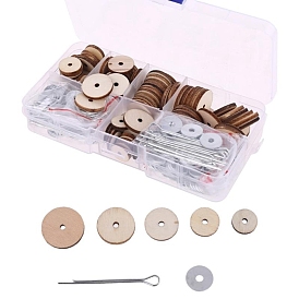 Doll Rotatable Joints Accessories, with Wood Washers, Rotating Wooden Connections for DIY Crafts Doll Making