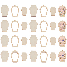 30 наборы оправ для кабошонов из дерева, брелок для ключей для ювелирных изделий, гроб