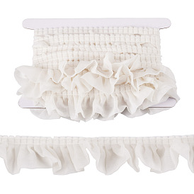 4 mètres de ruban de dentelle froissée en polyester, ruban double couche, accessoires de vêtements